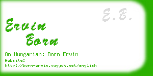 ervin born business card